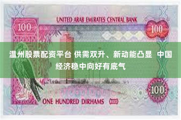温州股票配资平台 供需双升、新动能凸显  中国经济稳中向好有底气