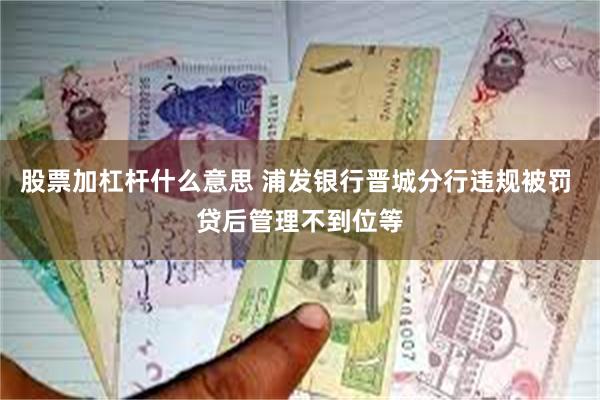 股票加杠杆什么意思 浦发银行晋城分行违规被罚 贷后管理不到位等