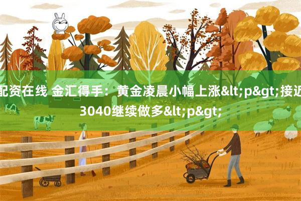 配资在线 金汇得手：黄金凌晨小幅上涨<p>接近3040继续做多<p>