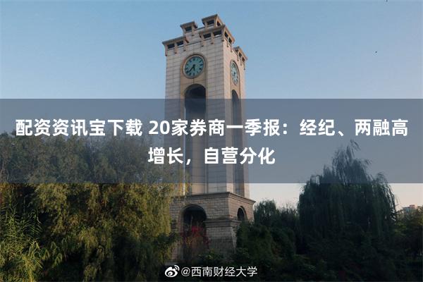 配资资讯宝下载 20家券商一季报：经纪、两融高增长，自营分化
