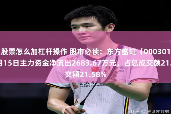 股票怎么加杠杆操作 股市必读：东方盛虹（000301）5月15日主力资金净流出2683.67万元，占