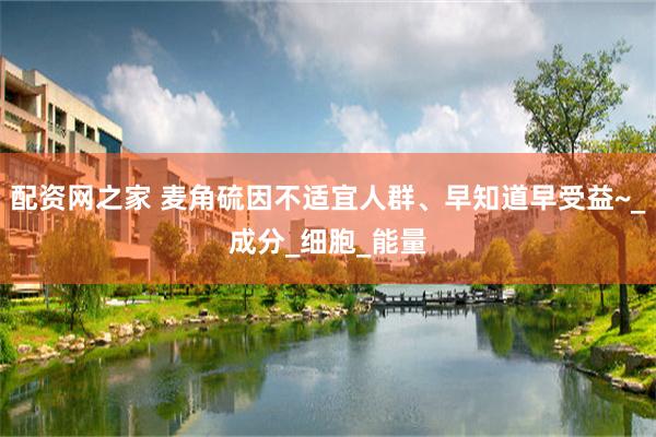 配资网之家 麦角硫因不适宜人群、早知道早受益~_成分_细胞_能量