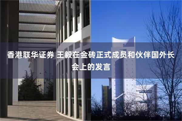 香港联华证券 王毅在金砖正式成员和伙伴国外长会上的发言