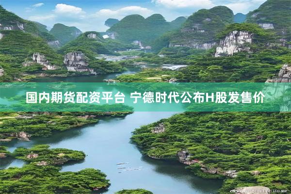 国内期货配资平台 宁德时代公布H股发售价