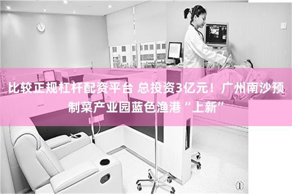比较正规杠杆配资平台 总投资3亿元！广州南沙预制菜产业园蓝色渔港“上新”