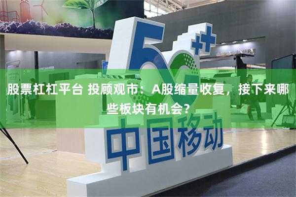 股票杠杠平台 投顾观市：A股缩量收复，接下来哪些板块有机会？