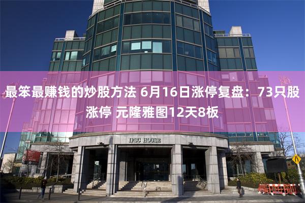 最笨最赚钱的炒股方法 6月16日涨停复盘：73只股涨停 元隆雅图12天8板