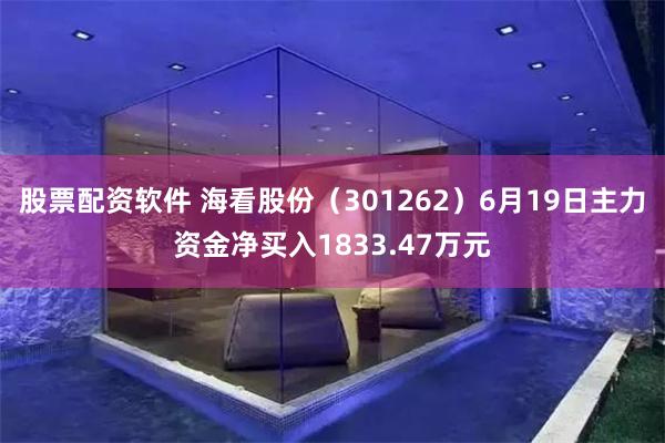 股票配资软件 海看股份（301262）6月19日主力资金净买入1833.47万元