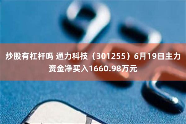 炒股有杠杆吗 通力科技（301255）6月19日主力资金净买入1660.98万元