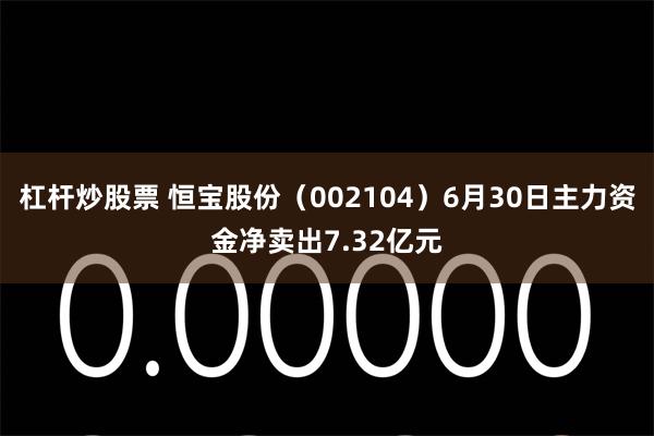杠杆炒股票 恒宝股份（002104）6月30日主力资金净卖出7.32亿元