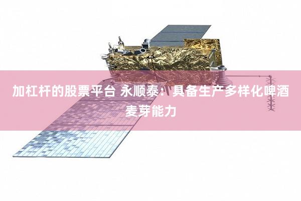 加杠杆的股票平台 永顺泰：具备生产多样化啤酒麦芽能力