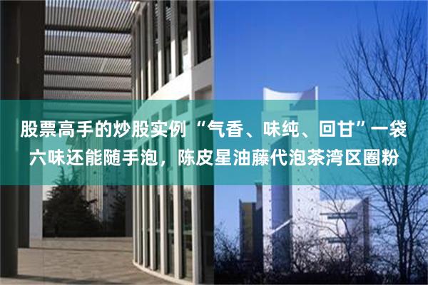 股票高手的炒股实例 “气香、味纯、回甘”一袋六味还能随手泡，陈皮星油藤代泡茶湾区圈粉