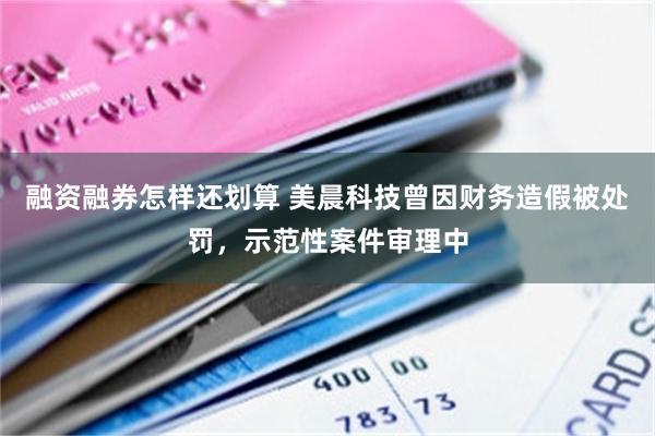 融资融券怎样还划算 美晨科技曾因财务造假被处罚，示范性案件审理中