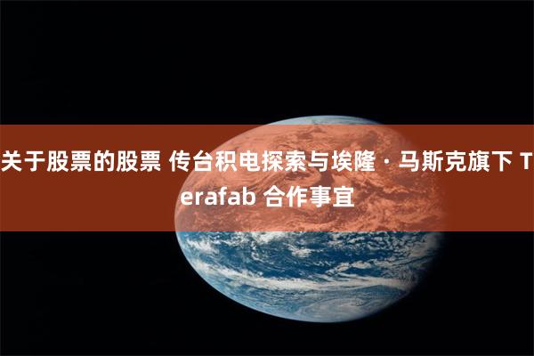 关于股票的股票 传台积电探索与埃隆 · 马斯克旗下 Terafab 合作事宜