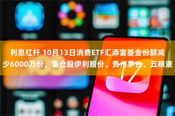 利息杠杆 10月13日消费ETF汇添富基金份额减少6000万份，重仓股伊利股份、贵州茅台、五粮液