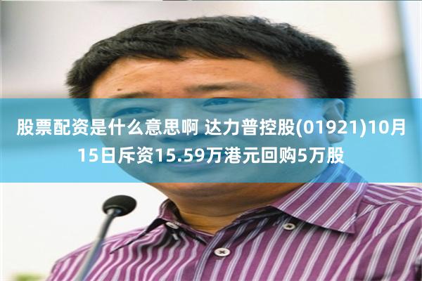 股票配资是什么意思啊 达力普控股(01921)10月15日斥资15.59万港元回购5万股